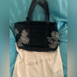 Michael Kors denim appliqué tote